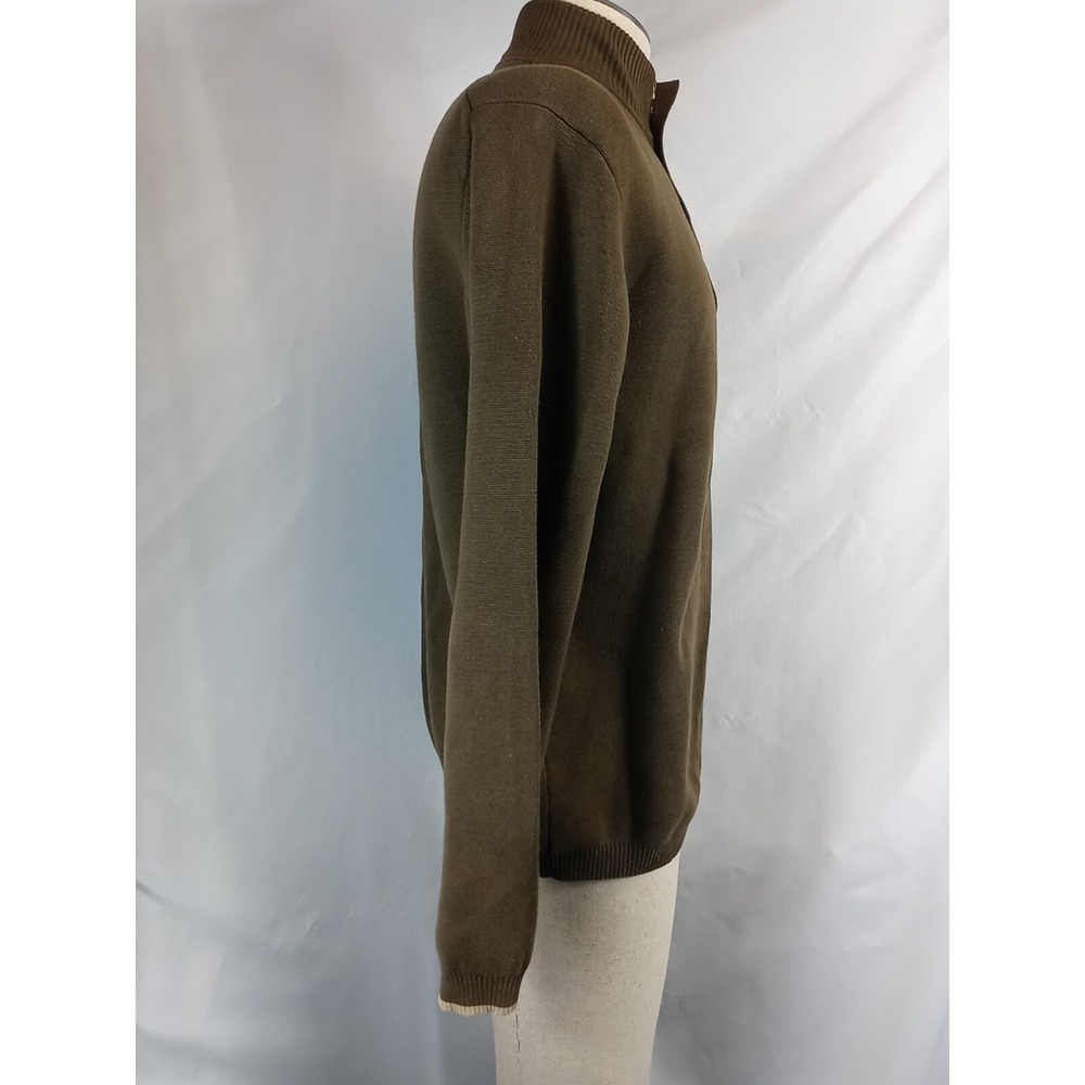 VTG Pendleton Sweater Men's Size Large 1/4 Zip Mock Neck Olive Green Sweater 90s - Picture 4 of 10